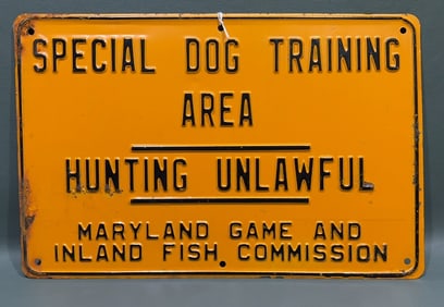 "SPECIAL DOG TRAINING AREA" SIGN (NEW OLD STOCK)