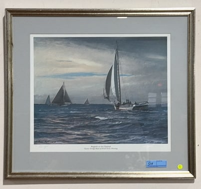 "SKIPJACKS ON THE CHOPTANK" PRINT BY PETER EGELI: 31" X 28"