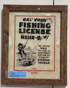 WINCHESTER STORE FISHING LICENSE ADVERTISEMENT