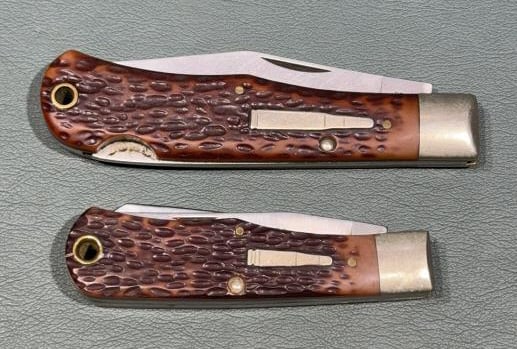 2 REMINGTON BULLET PEN KNIVES (R1983 & R1303): LARGEST IS 4 1/2" LONG
