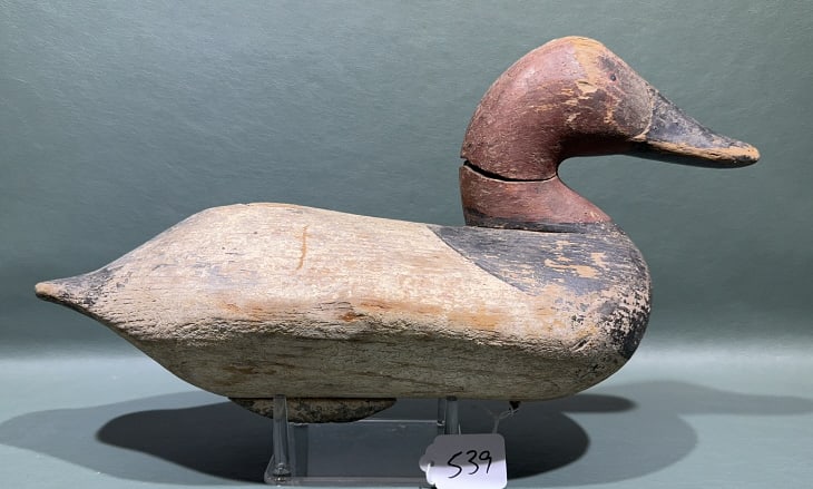 ANTIQUE WORKING CANVASBACK DEOCY: 15" LONG