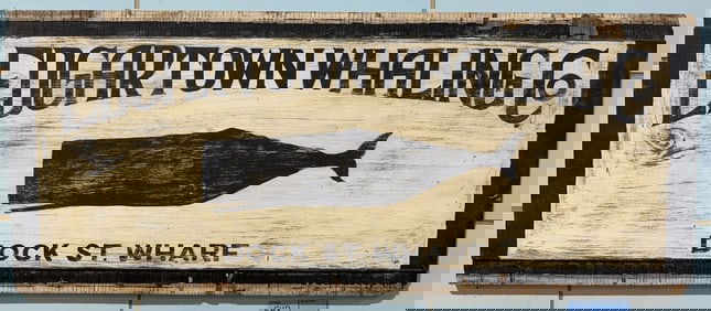 EDGAR TOWN WHALING CO. PAINTING ON BOARD