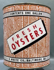 J.H. WHITE CO. 1 GALLON OYSTER CAN - BALTIMORE MD