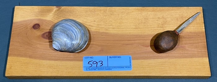 CARVED OYSTER & KNIFE ON BOARD