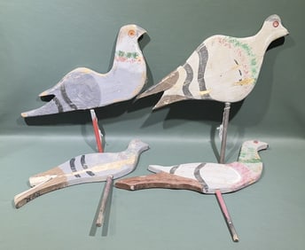 4 PIGEON SILHOUETTES