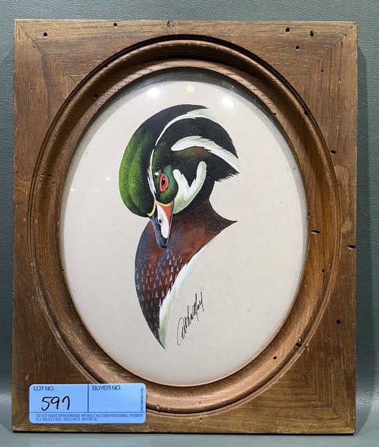 WOOD DUCK HEAD ORIGINAL PAINTING BY ART LAMAY: 12" X 10"