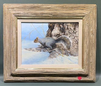 RICHARD BUDDEN PAINTING OF A SQUIRREL