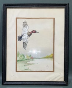 CANVASBACK WATERCOLOR SIGNED BALL