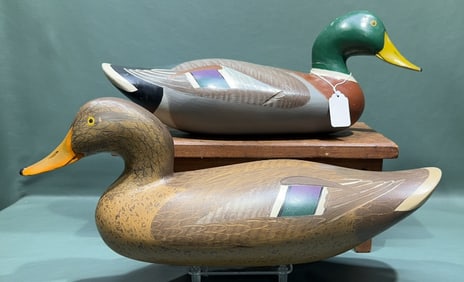 PAIR OF CAPTAIN BILL COLLINS DECORATIVE MALLARDS