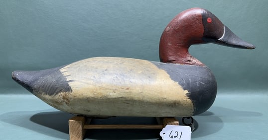 UPPER BAY CANVASBACK DRAKE IN OLD WORKING REPAINT
