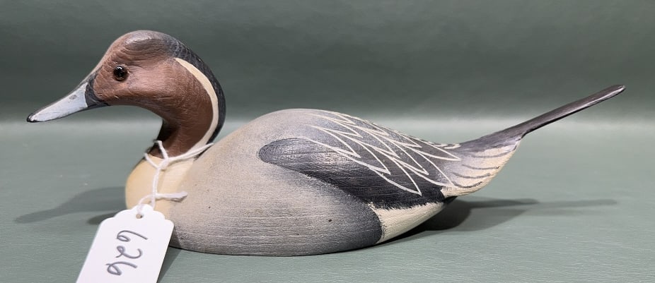 WILLIAM CRAMER MINIATURE PINTAIL DRAKE DECOY: 10"
