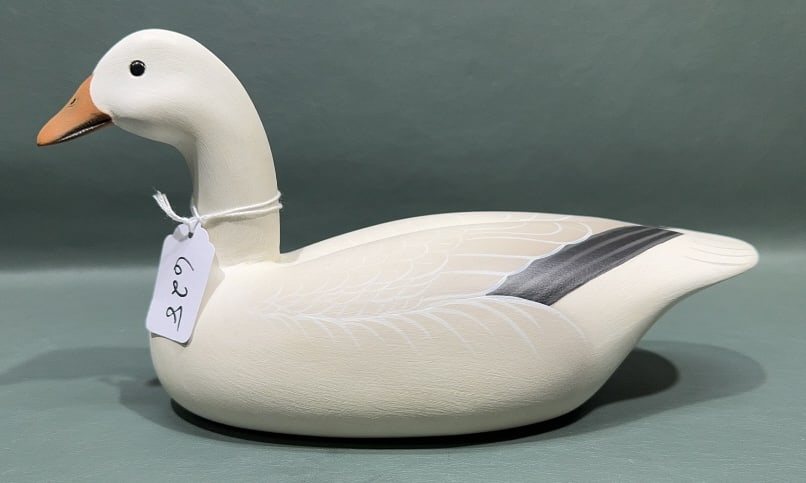 CHRIS "NIP" NICHOLSON QUARTER SIZE SNOW GOOSE: 10" - MADE FOR DUCK UNLIMITED DINNER IN BETTERTON