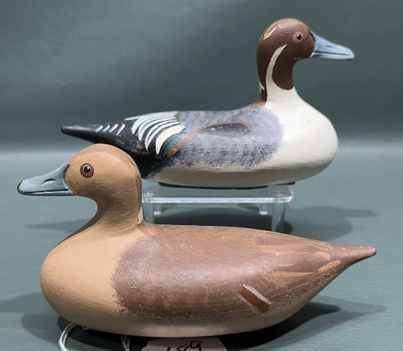 PAIR OF ROBERT LITZENBERG MINIATURE PINTAIL: 7-1/2" LONG