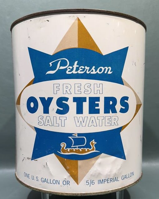 PETERSON FRESH SALT OYSTERS GALLON CAN: 1 GALLON