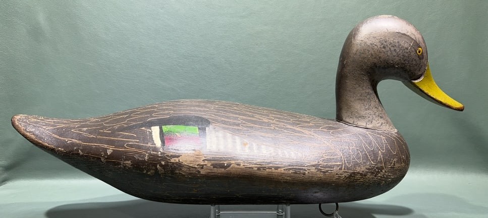 CAPT HARRY JOBES OVERSIZED BLACK DUCK DECOY: 21 1/2" LONG