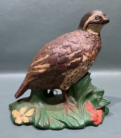 ANTIQUE CAST IRON QUAIL DOOR STOP