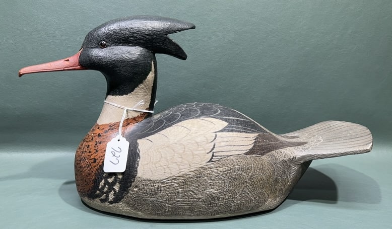 DONNA TONELLI DECORATIVE MERGANSER: SIGNED & DATED 1982 ~ 17" X 9 1/2"