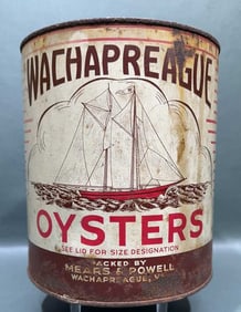WACHAPREAGUE "SAILBOAT" 1 GALLON OYSTER CAN