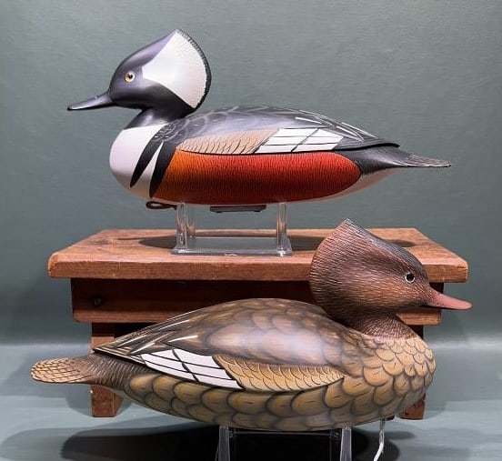 PR JODE HILLMAN HOODED MERGANSER DECOYS: 13" LONG