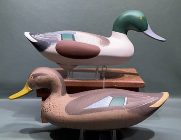 PAIR PATRICK VINCENTI SHOVELOR DECOYS