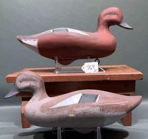 PAIR JIM PIERCE BLUE WINGED TEAL DECOYS