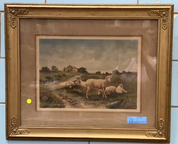 FRAMED PRINT OF SHEEP