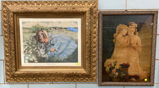 2 FRAMED PRINTS OF GIRLS