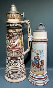 2 LARGE GERMAN BEER STEIN