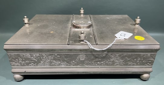 ANTIQUE SILVER PLATE HUMIDOR