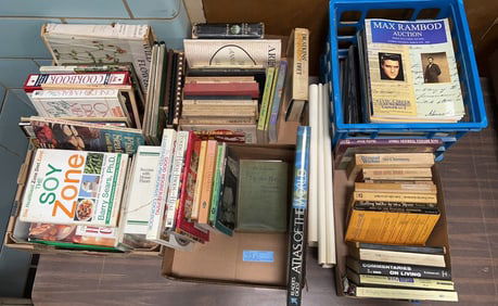 6 BOXES OF VARIOUS BOOKS & CATALOGS