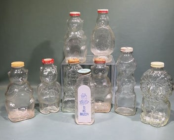 COLLECTION OF FIGURAL GLASS BANKS