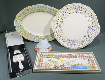 GIEN FRANCE HAND PAINTED PLATTERS LOT