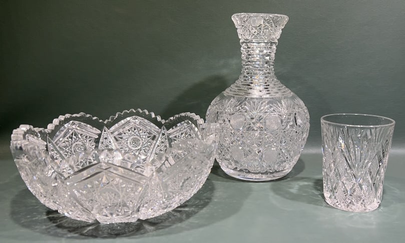 3 PIECES OF CUT GLASS (1 of 3)