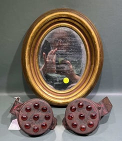 ANTIQUE TRUCK REFLECTORS & OVAL MIRROR