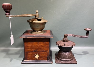 2 ANTIQUE COFFEE GRINDER