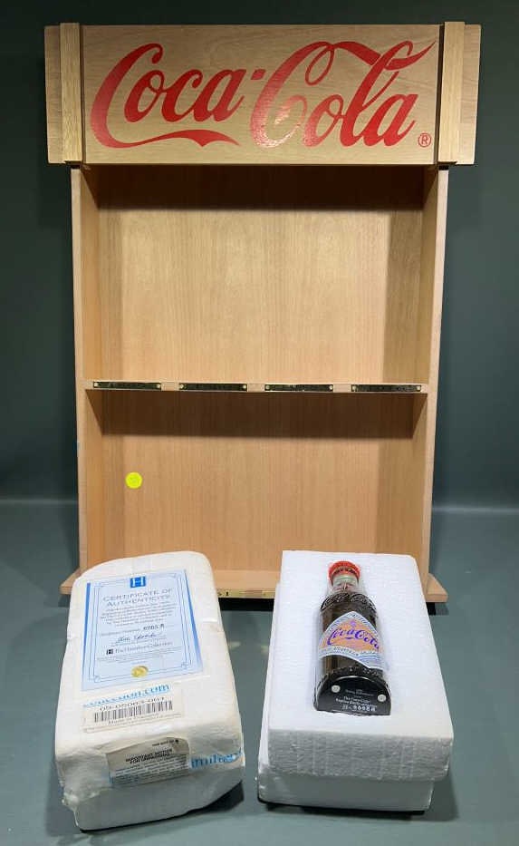 COCA-COLA DISPLAY CABINET, BOTTLES, & SANTA (1 of 5)