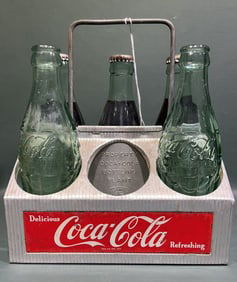 VINTAGE COCA-COLA BOTTLE CARRIER & BOTTLES