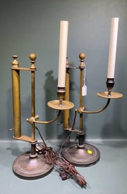 PAIR OF BRASS STIFFEL BOUILLOTTE CANDLESTICK