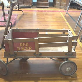 RED RACER WOODEN WAGON