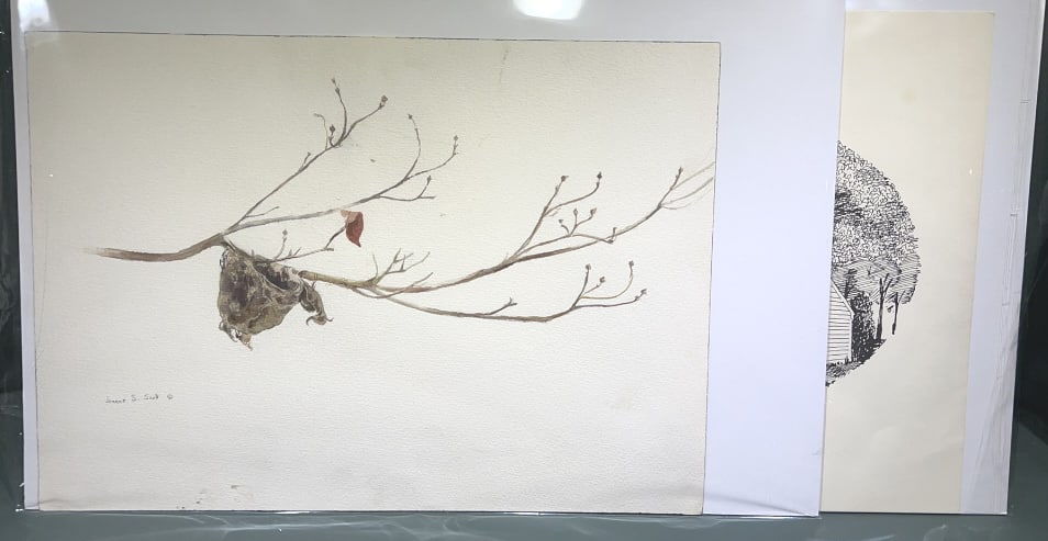 JOANNE SCOTT WATERCOLOR; JACK SCHROEDER ETCHING & (1 of 6)