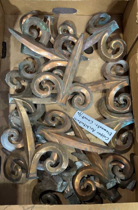 COLLECTION OF COPPER ARCHITECTUAL PIECES: 8" x 7" each