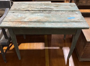 ANTIQUE PAINTED DECORATED COUNTRY WORK TABLE