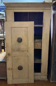 ANTIQUE PAINT DECORATED COUNTRY 1 DOOR CUPBOARD