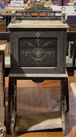 ANTIQUE VICTORIAN MUSIC CABINET W/ A GALLERY: 42" x 19" x 13"