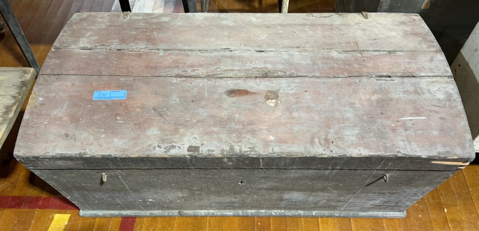 ANTIQUE DOME TOP PAINTED CHEST (1 of 4)