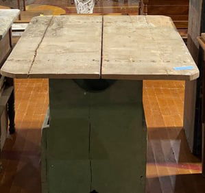 ANTIQUE PAINTED HUTCH / BENCH TABLE