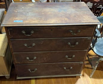 ANTIQUE WALNUT 4 DRAWER CHEST