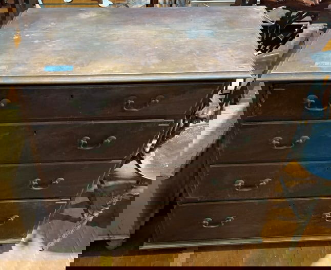 ANTIQUE WALNUT 4 DRAWER CHEST (1 of 5)