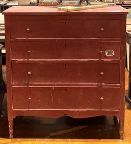 ANTIQUE SHERATON 4 DRAWER CHEST
