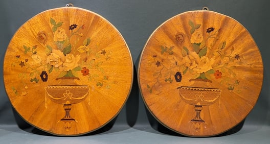 PAIR POTTHAST BROS. INLAID WALL PLAQUES